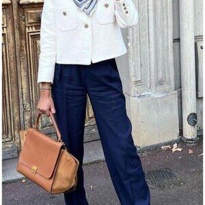 Navy Blue Linen pants from Banana Republic Blue Martin Fit